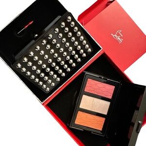 Christian louboutin compact mirror and palette blush and highlighter